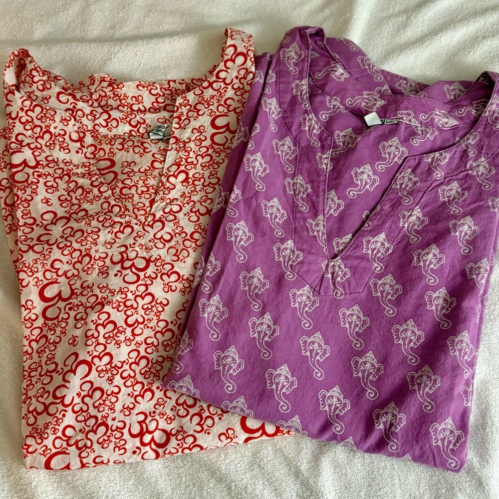 Bundle of Paths of Spirit Red and Purple Patterned Tops